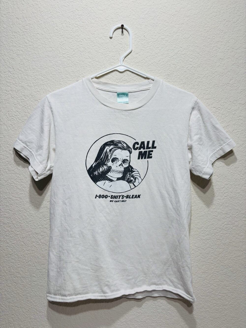 Golf Wang T Shirt Small White Call Me Bleak Skull